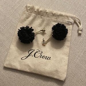 J. Crew black pom pom earrings
